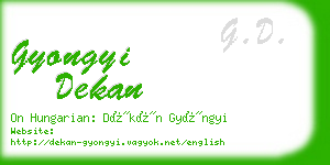 gyongyi dekan business card